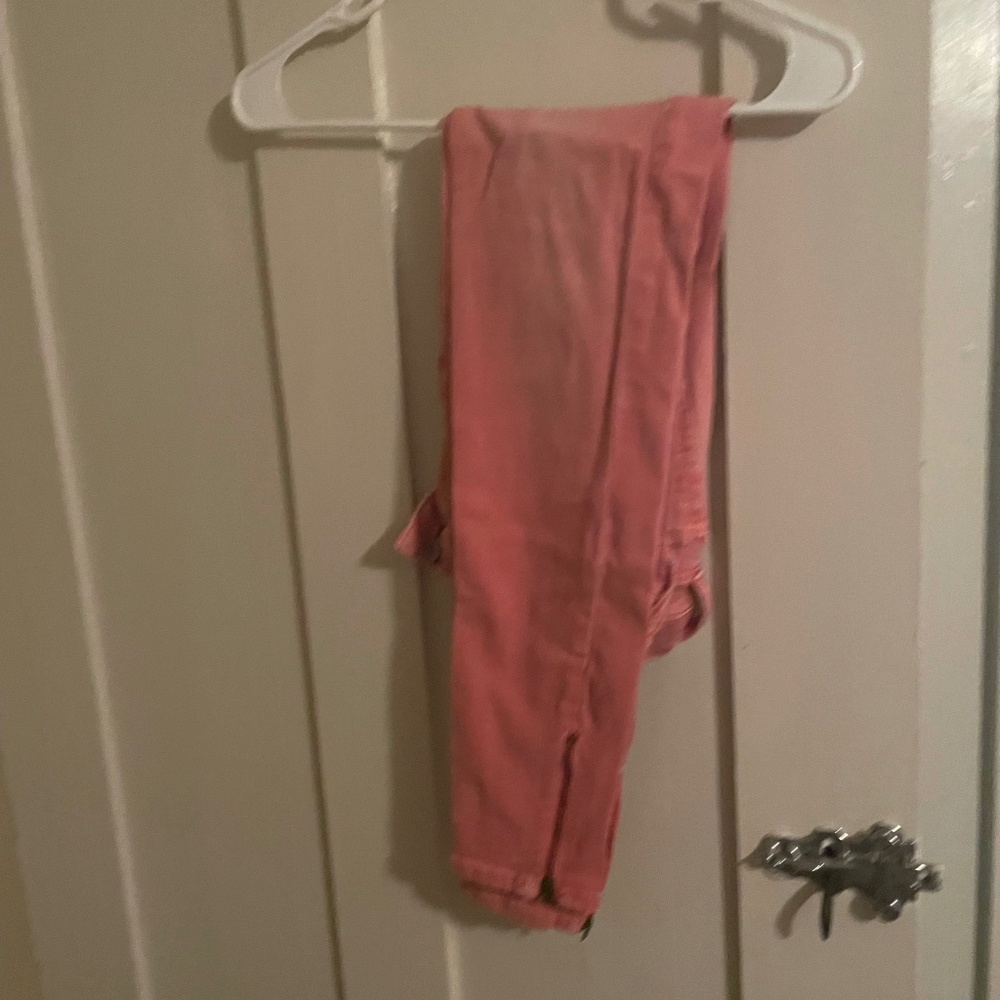 American Eagle Size 0 Pink Regular Super Stretch Skinny Jeans With Zippers